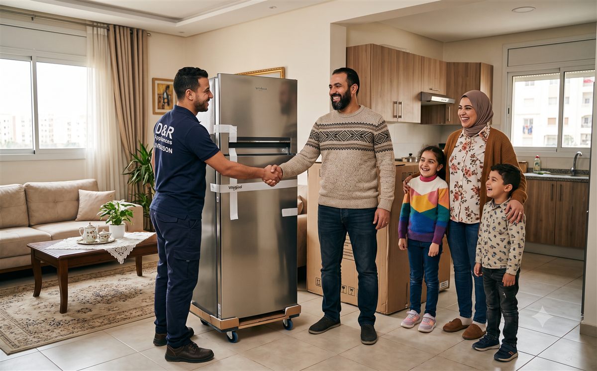 عائلة تستلم جهازاً جديداً بالتقسيط